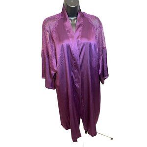 Victoria’s Secret Purple Satin Sheer Lace Short Robe Sz M/L